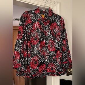 Ruby Rd. Women's Black and Red Floral Jacket